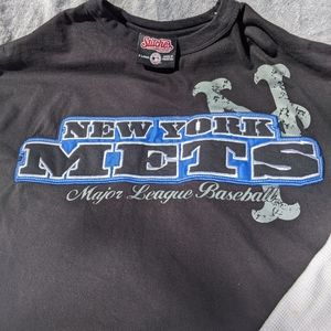 New York Mets layered look long sleeve shirt MLB men XL embroidered